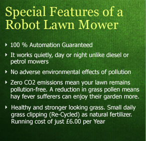 Special Features of Robot Llawn Mower